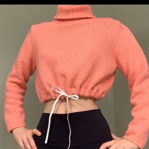 Vintage Pink Cropped Turtleneck